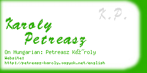 karoly petreasz business card